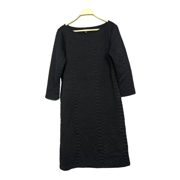 Sharagano Sweater Dress Size 12 Blue Textured Snake Animal Tufted Long Sleeve - Picture 1 of 11